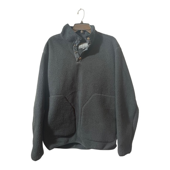 Slate & STONE Snap Front Fleece Pullover in black - Picture 5 of 15